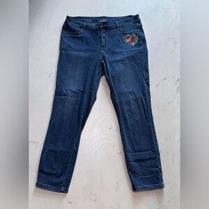 Workshop Republic Clothing Skinny Jeans with Floral Embroidery (18W)